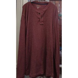 G. H. Bass & Co.Mens Thermal Henley  2X LS  Maroon  NWOT